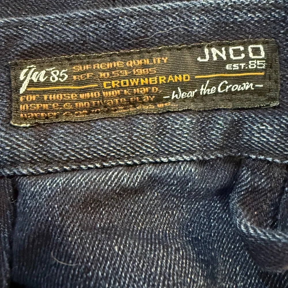 Vintage JNCO 85 men’s 30x30 Crown brand blue jeans straight leg embroidered